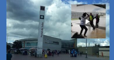 Violenta agresión de colados a guardias de TransMilenio en el Portal de Suba