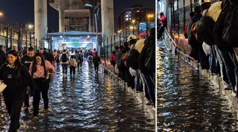 Pantano del terror – Inundación convirtió estación de TransMilenio en una escena de reality